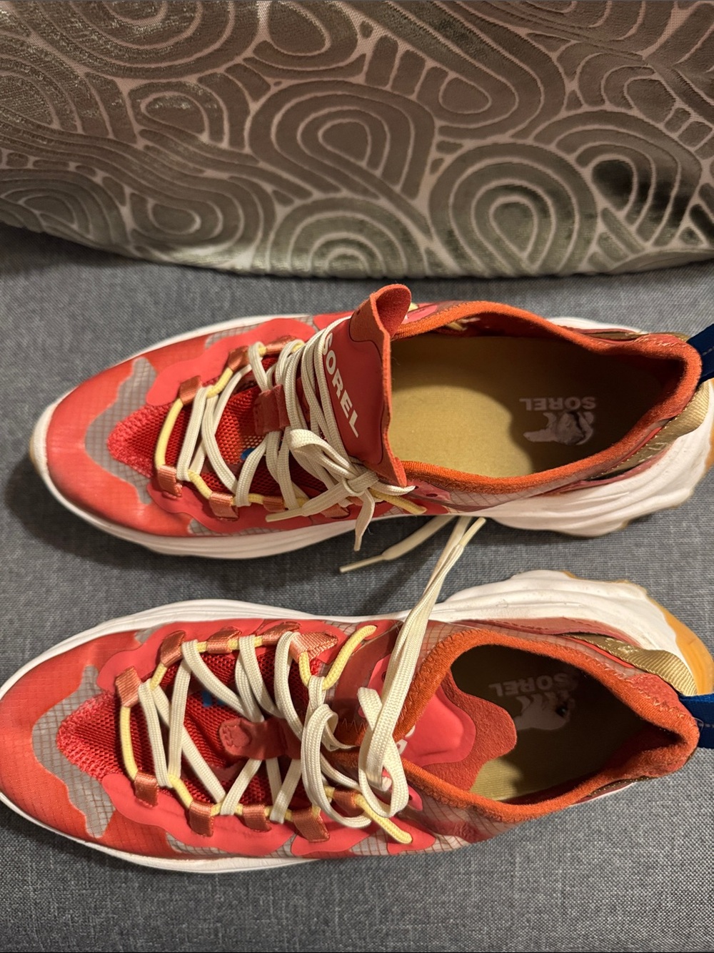Sorel Women’s Coral and Cream Athletic Sneakers Never worn. One small mark.
